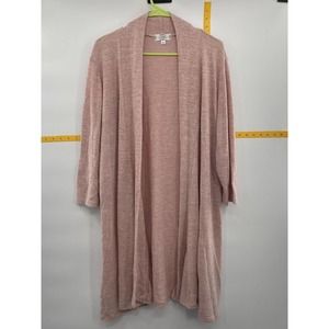 Shannon Ford New York Womens Soft Cardigan XL Pink Floral Open Knit